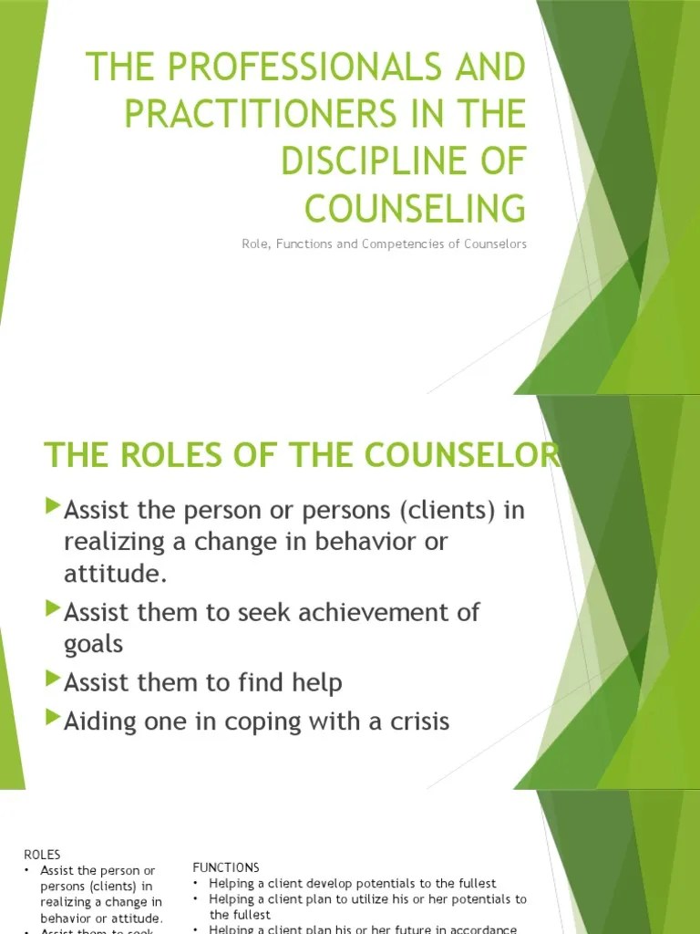 5 Roles, functions and conpetencies of counselors School Counselor