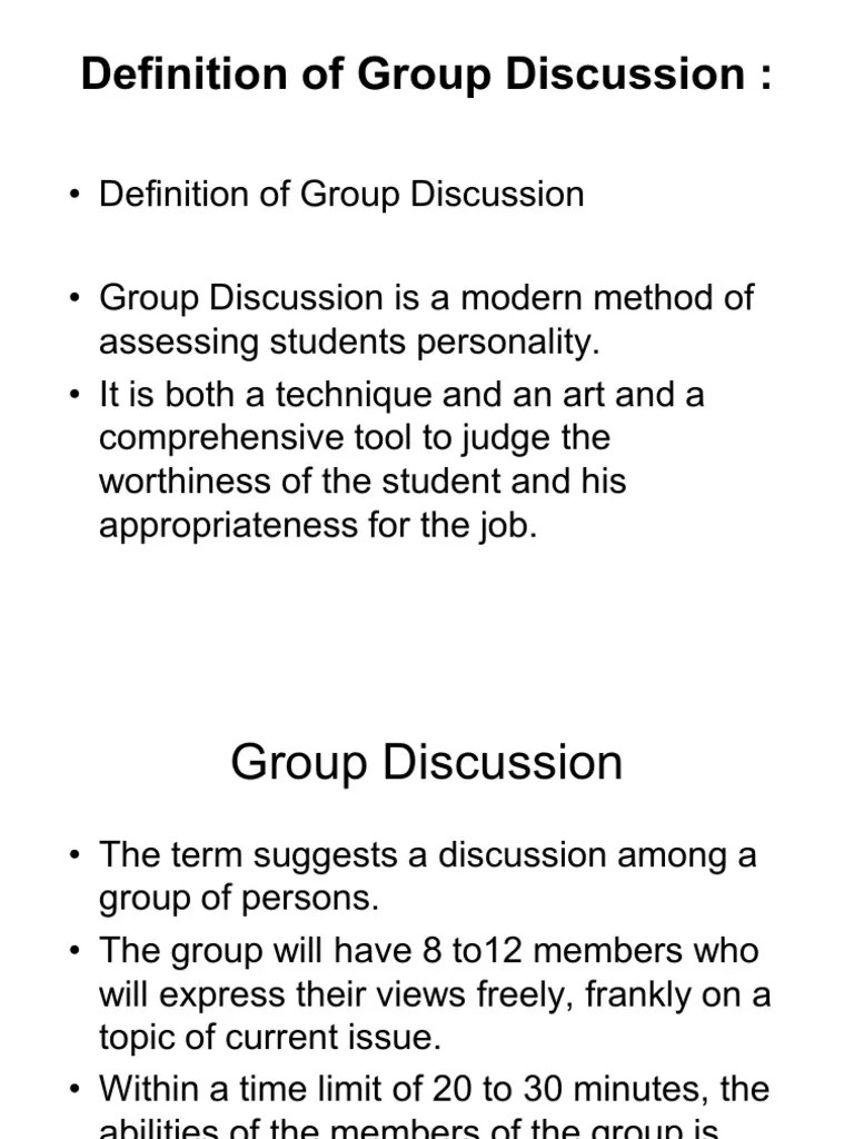 Definition of Group Discussion Argument Knowledge