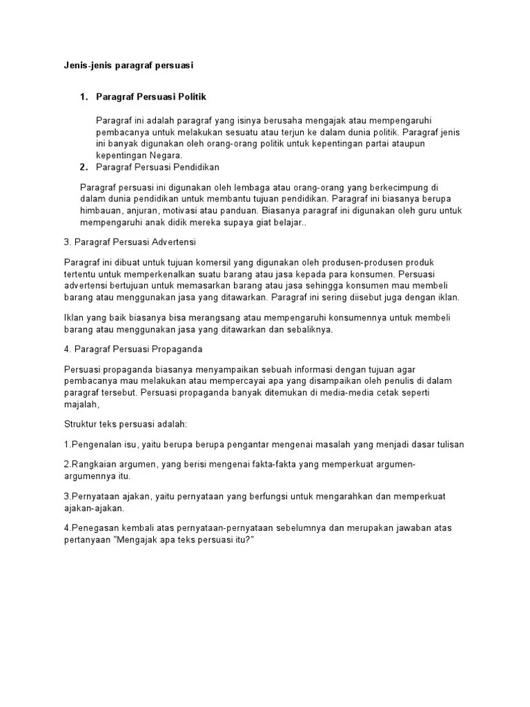 Jenis-Jenis Paragraf Persuasi | PDF