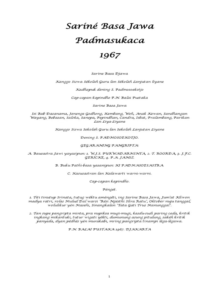Sarine Basa Jawa PDF | PDF