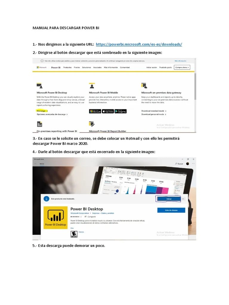 Manual para Descargar Power Bi PDF