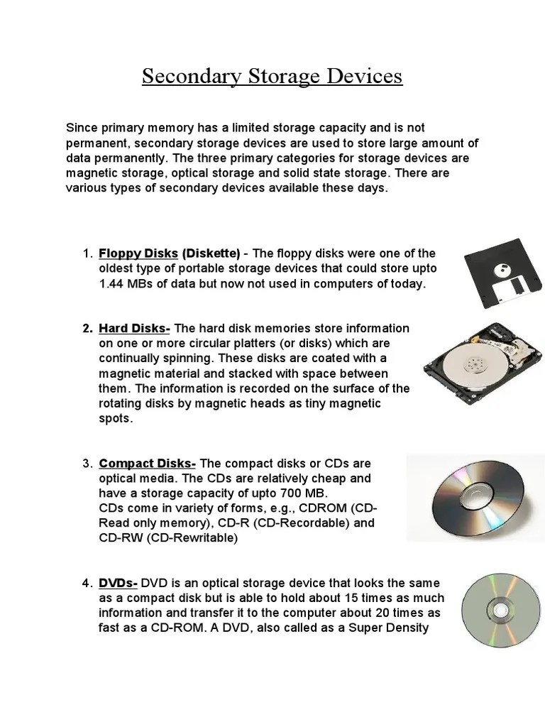 Secondary Storage Devices PDF