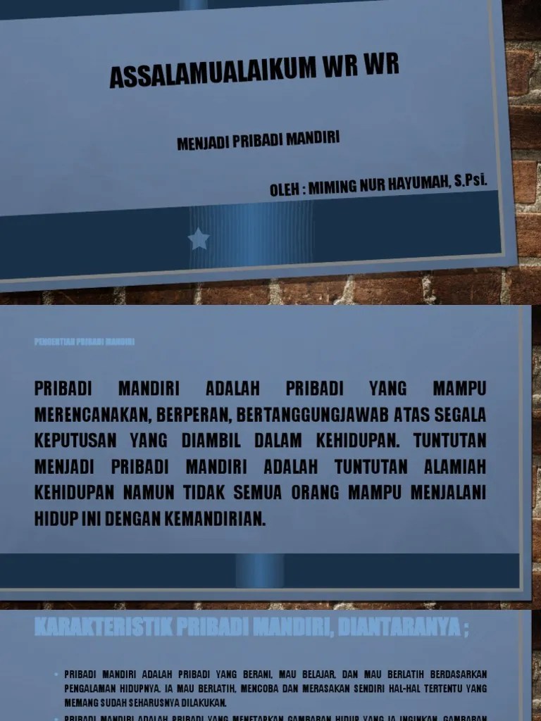 PPT Menjadi Pribadi Mandiri | PDF