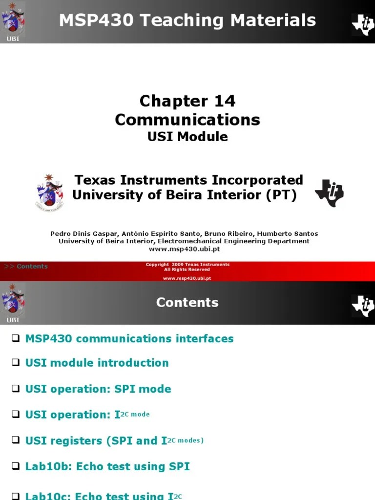 MSP430 Teaching Materials: Communications | PDF | Telecommunications