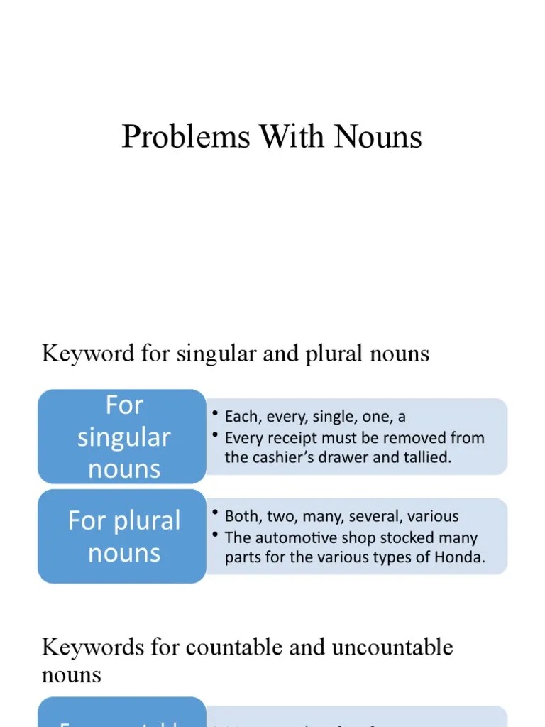 Problems With Nouns PDF