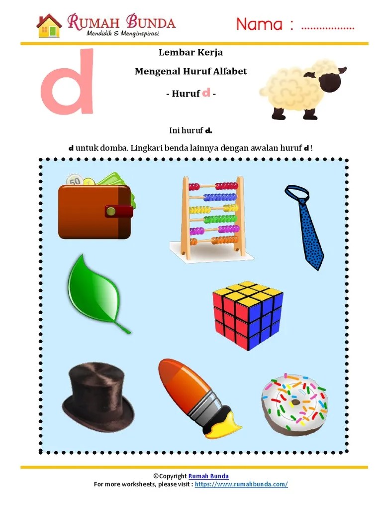 Menulis Huruf Alfabet D | PDF