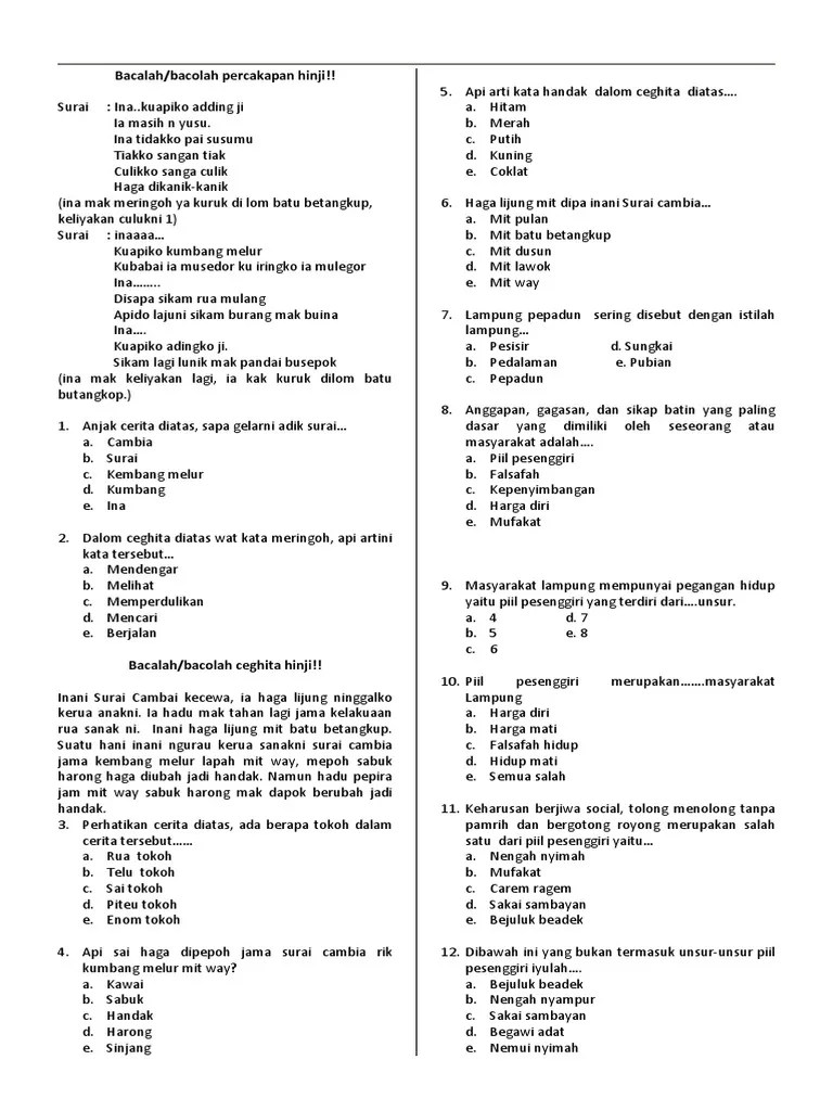 Soal Bahasa Lampung | PDF