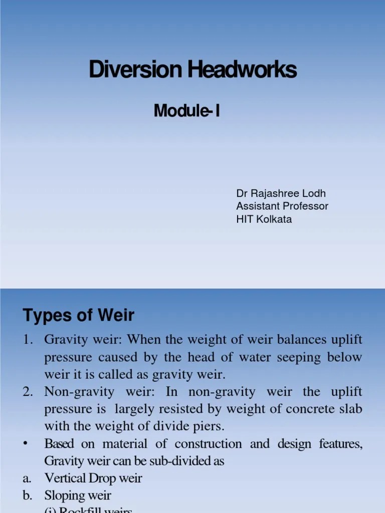 Types of Weir PDF PDF Dam Water And The Environment