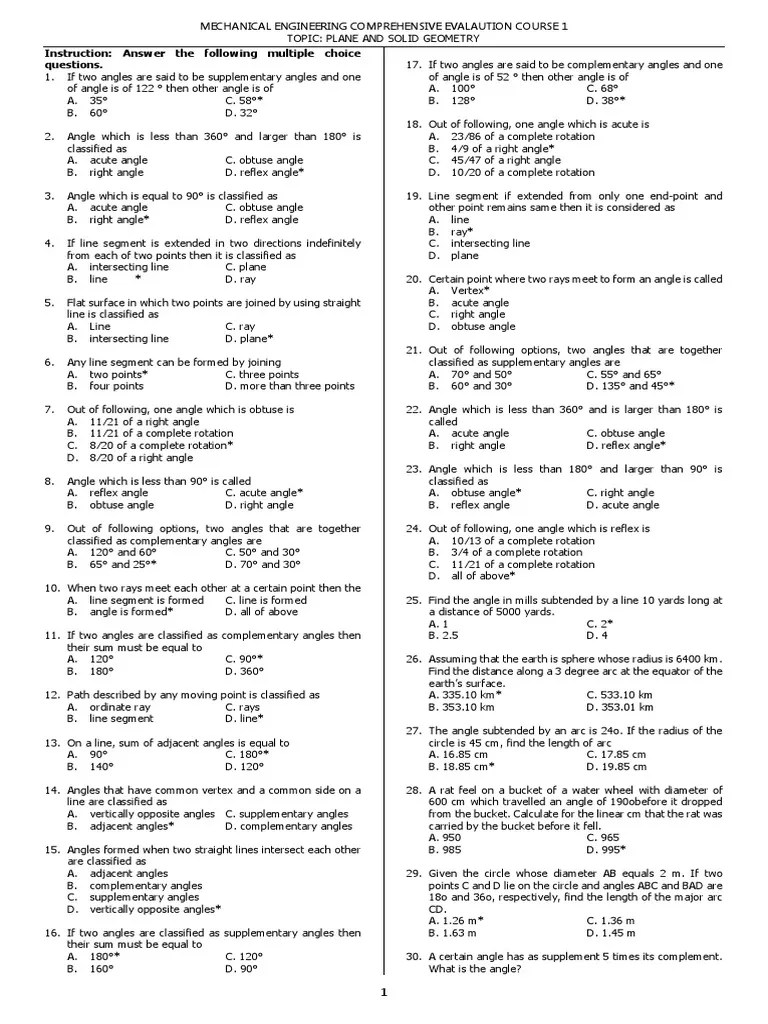 PLANE AND SOLID GEOMETRY - REVIEW QUESTIONS ANSWERS Rev 0 | PDF | Area