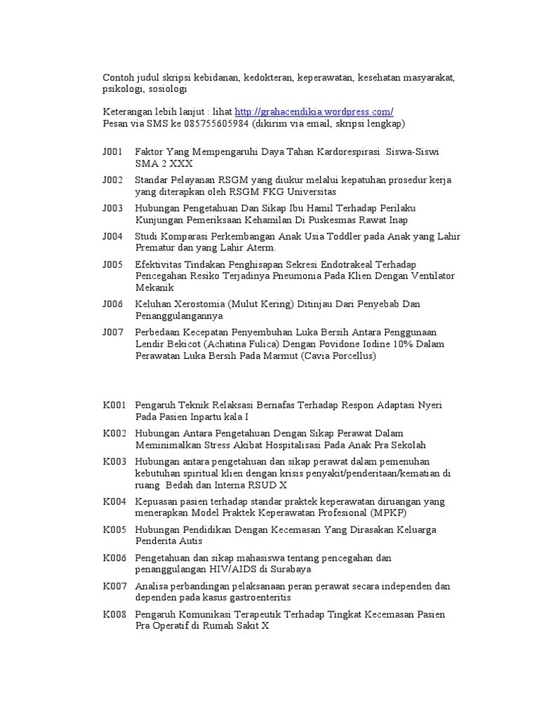 Contoh Judul Skripsi Kebidanan PDF