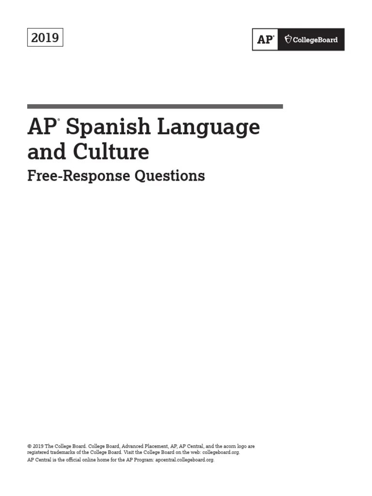 AP Spanish Test Free Response Sample PDF