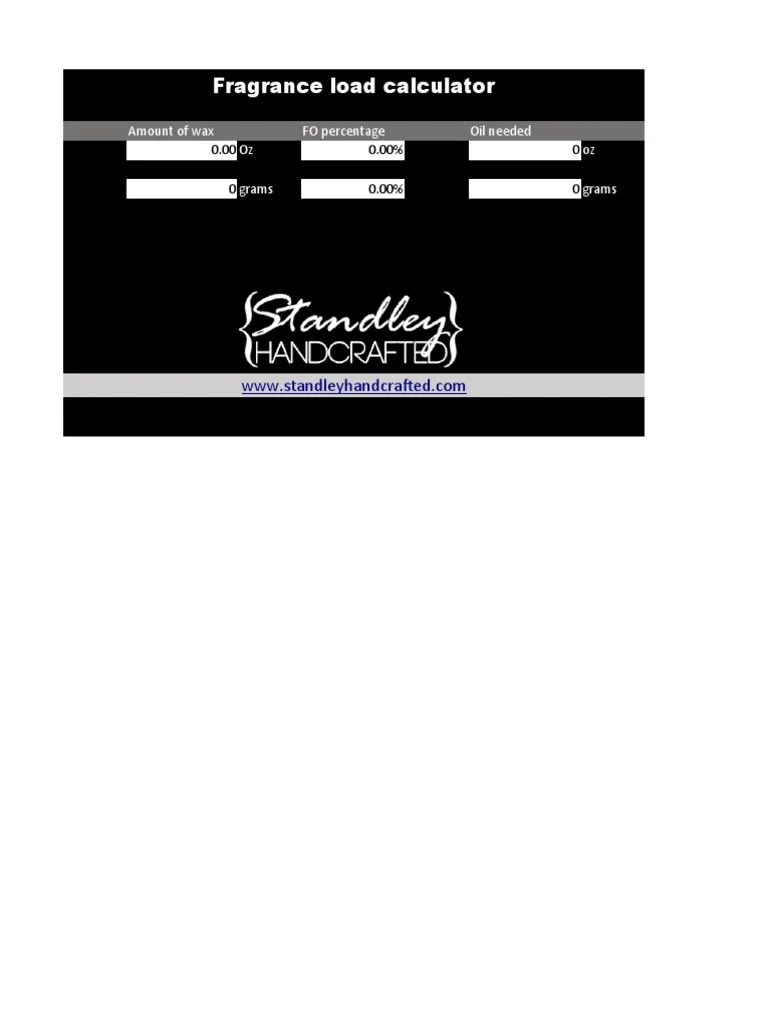 Fragrance Load Calculator PDF