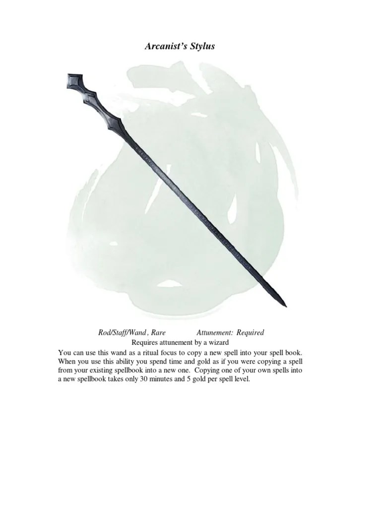 DND Homebrew Items by Mike Rods Staves and Wands PDF Dungeons
