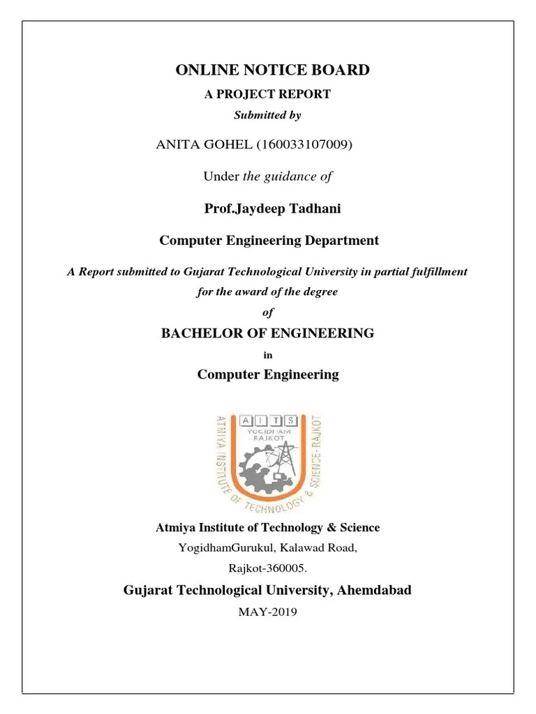 Online Notice Board Synopsis PDF Software Testing Php