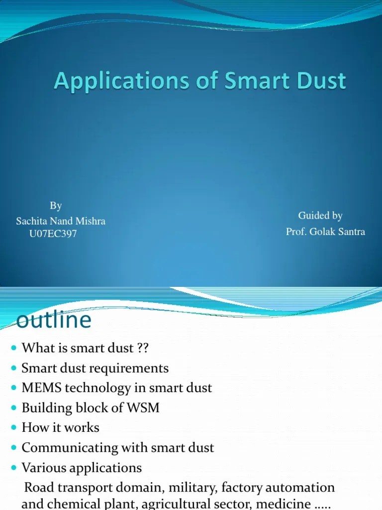 Applications of Smart Dust Computer Network Electrical Engineering