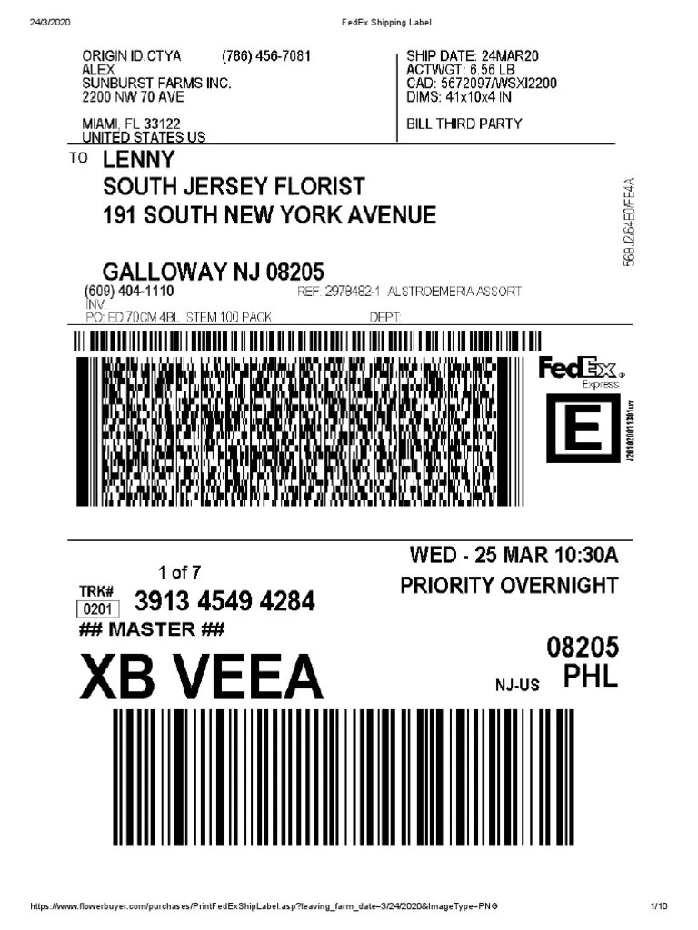 FedEx Shipping Label 4088 0324 PDF PDF