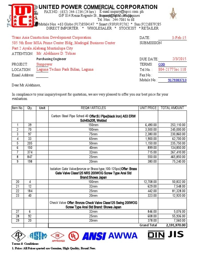 Price List of Pipe PDF Pipe (Fluid Conveyance) Chemical Engineering