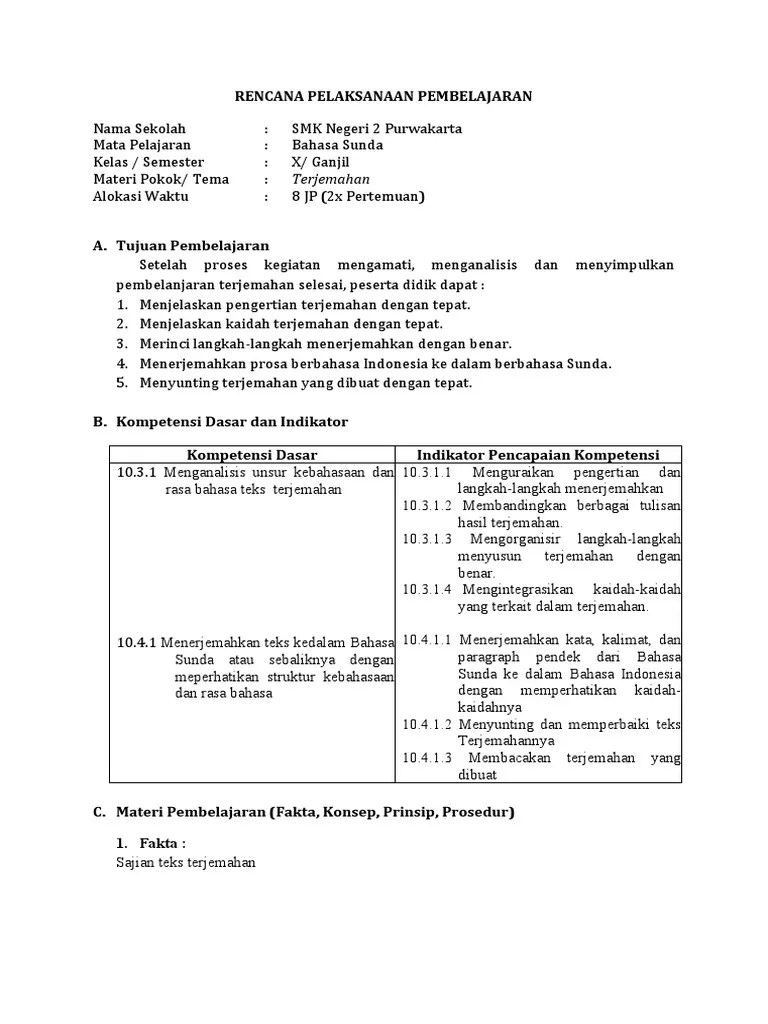 Materi Tarjamahan Bahasa Sunda - Perangkat Sekolah