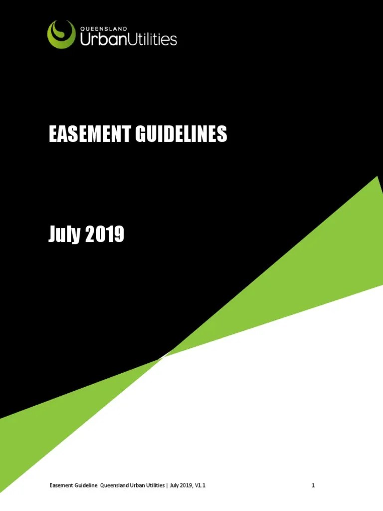 Queensland Urban Utilities Easement Guidelines V11 PDF Sanitary