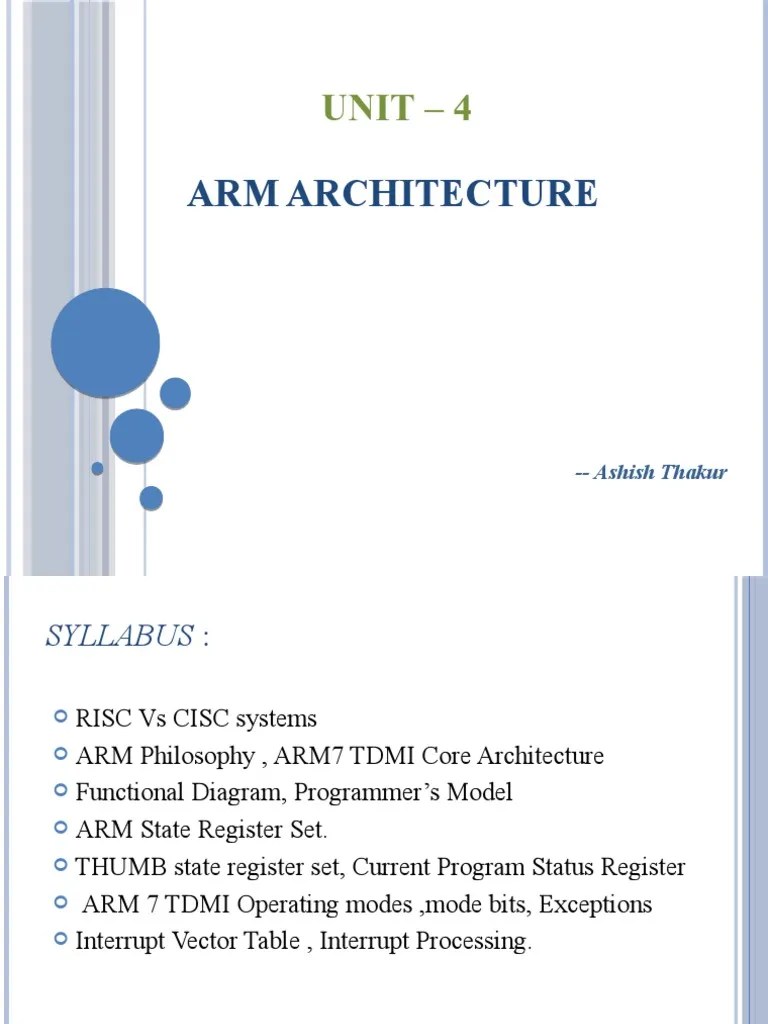 MPMC Unit 4 PDF Arm Architecture Embedded System