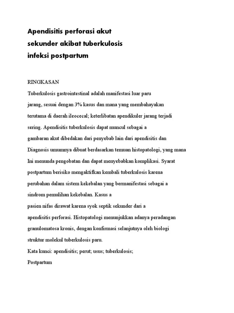 Apendisitis Perforasi Akut Bedah | PDF