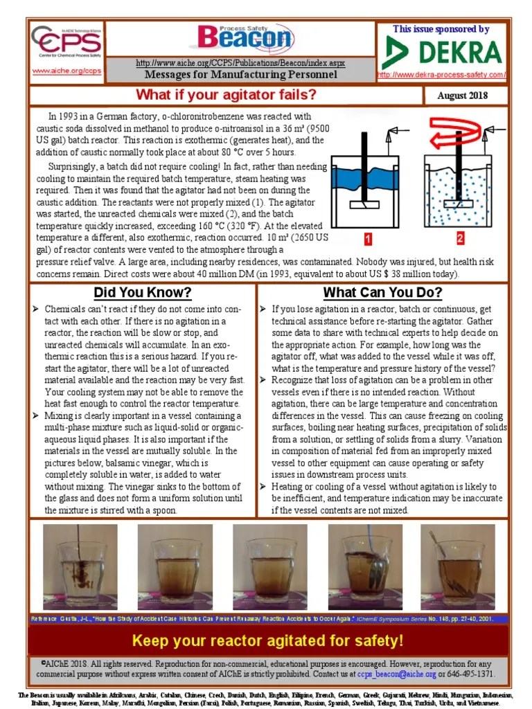 What If Your Agitator Fails? Did You Know? What Can You Do? PDF