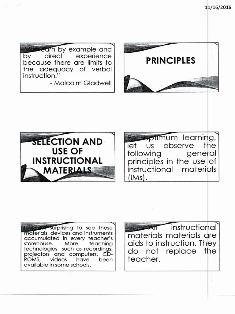 Selection and Use of Instructional Materials PDF