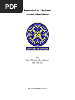 Resume Sejarah Dan Perkembangan Akuntansi Berbasis Teknologi | PDF