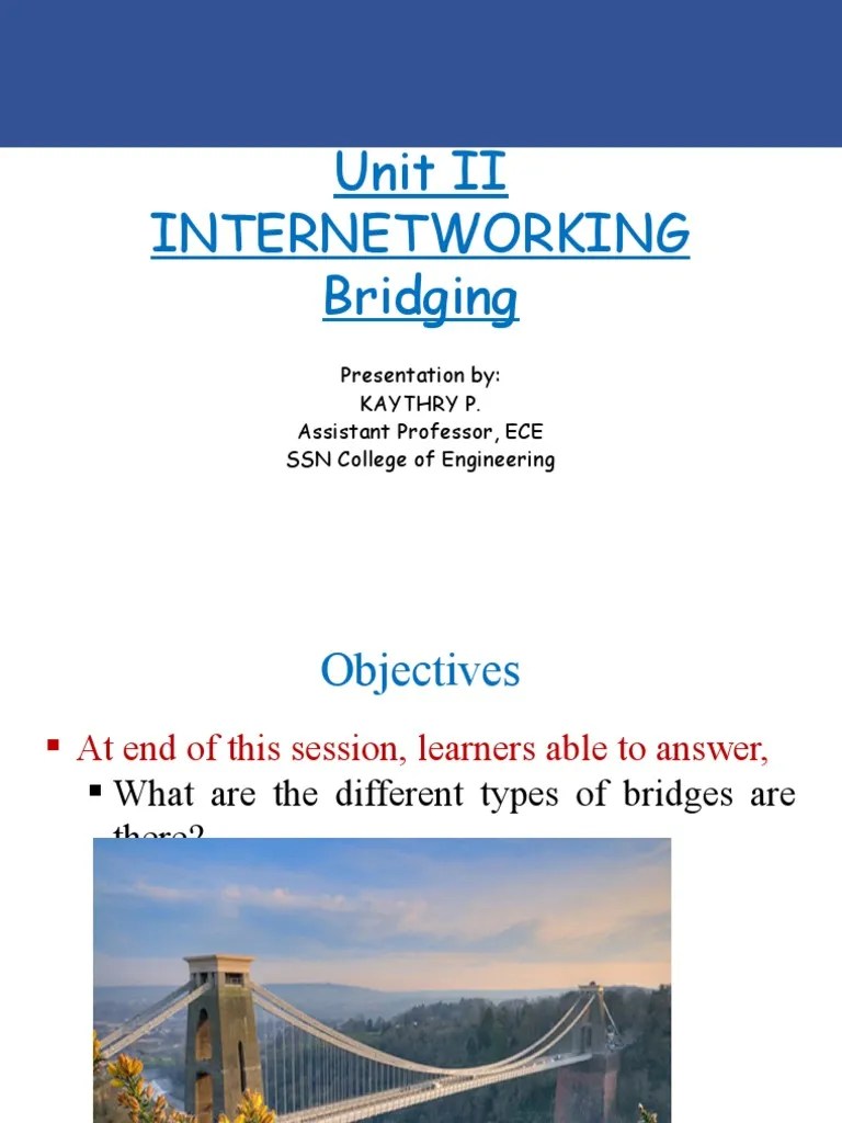 Understanding Bridges and LAN Switches A Presentation on Transparent