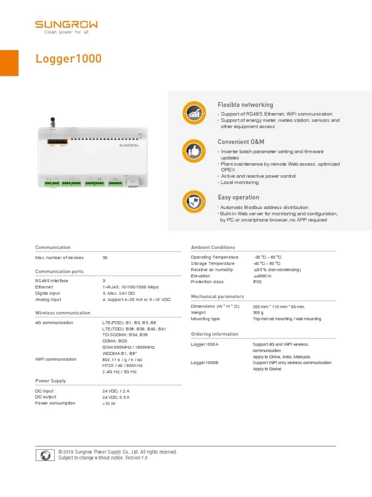 Logger1000 Datasheet | PDF | Lte (Telecommunication) | Wi Fi