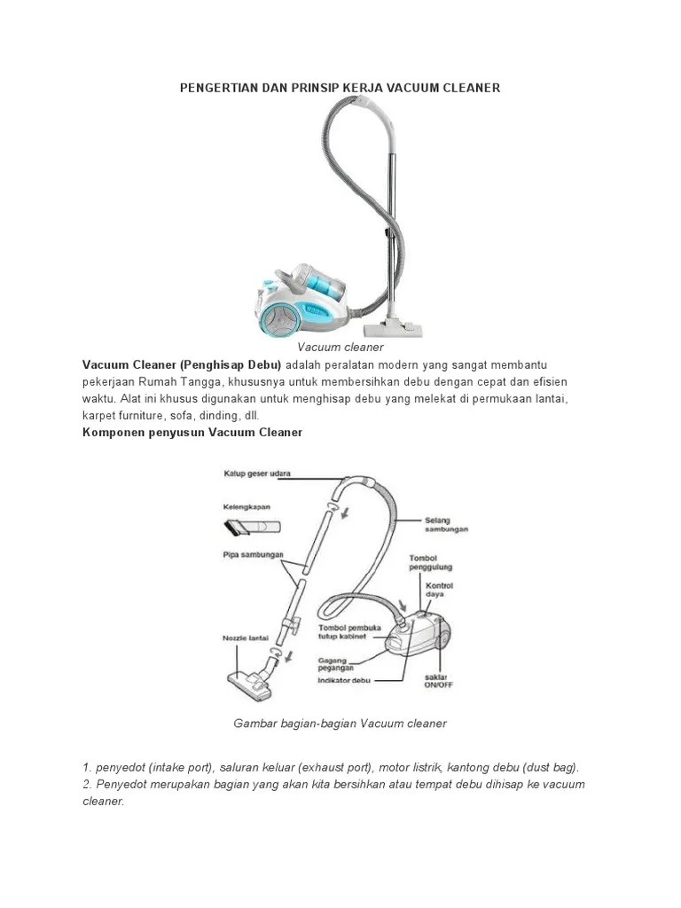 Pengertian Dan Prinsip Kerja Vacuum Cleaner PDF