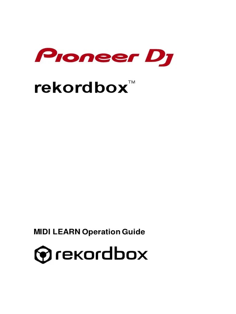Rekordbox MIDI LEARN Operation Guide PDF Menu Computer File