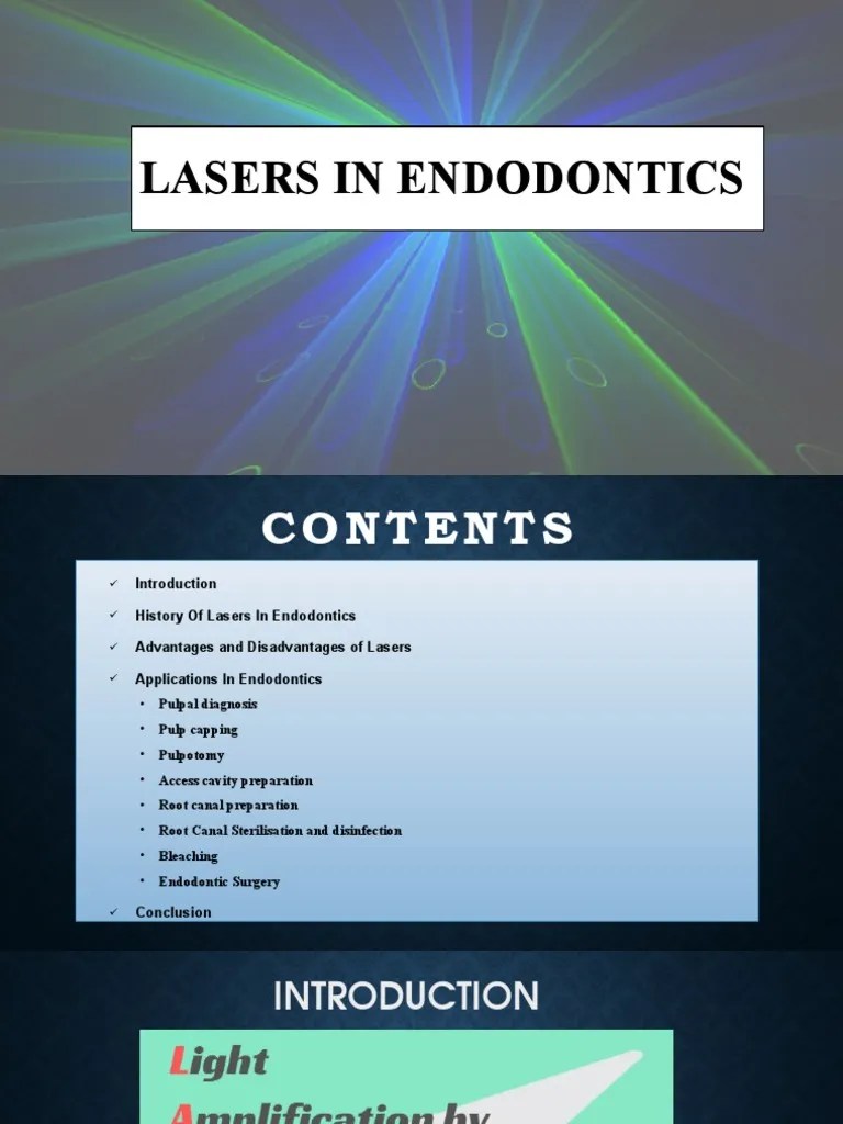 Lasers in Endodontics PDF Laser Dentistry Branches
