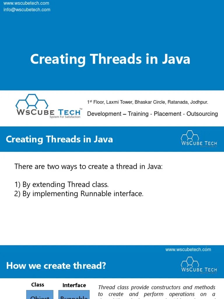 Creating Threads in Java PDF Class Programming) Method