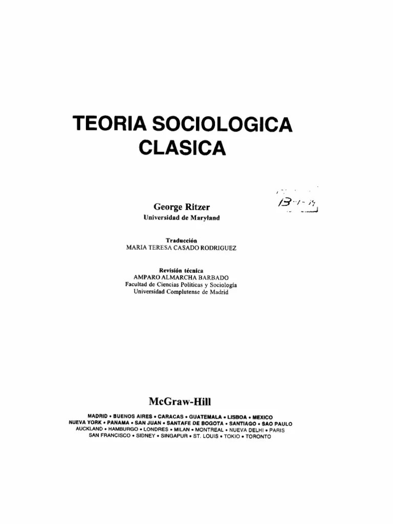 DESCARGAR TEORIA SOCIOLOGICA CLASICA RITZER EBOOK DOWNLOAD