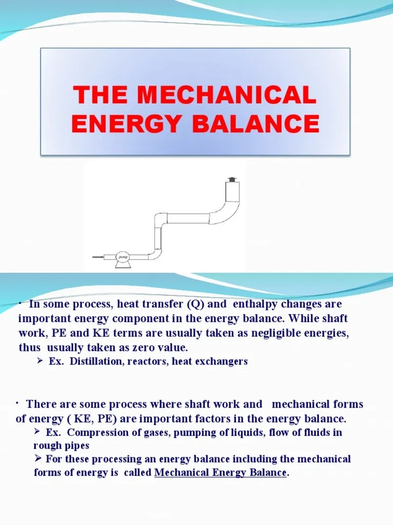 Mechanical Energy Balance PDF