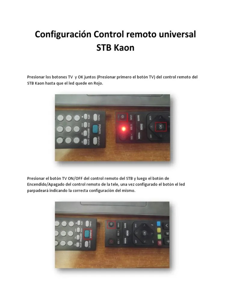 Manual Configuracion Control Remoto Kaon PDF PDF