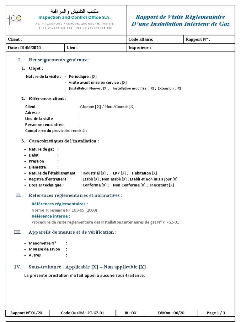 Rapport de Visite - Gaz | PDF | Science | Science et technologie