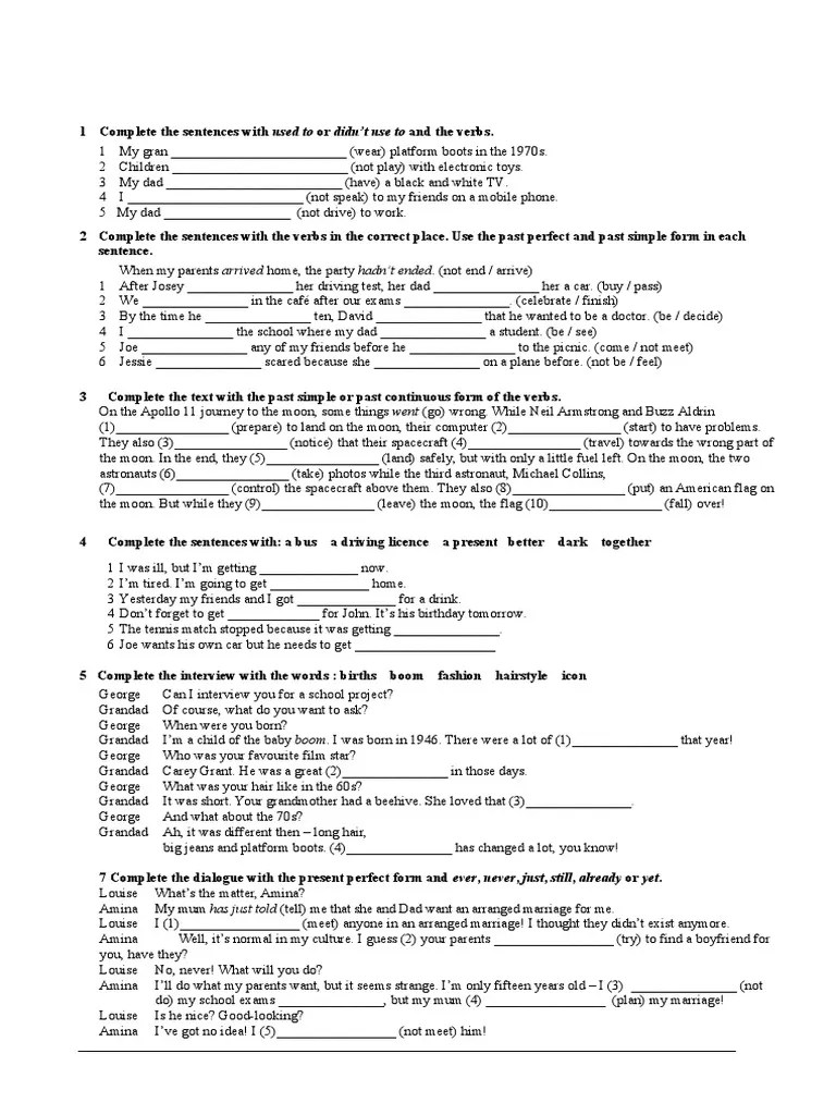 1st Term Worksheet PDF Apollo 11