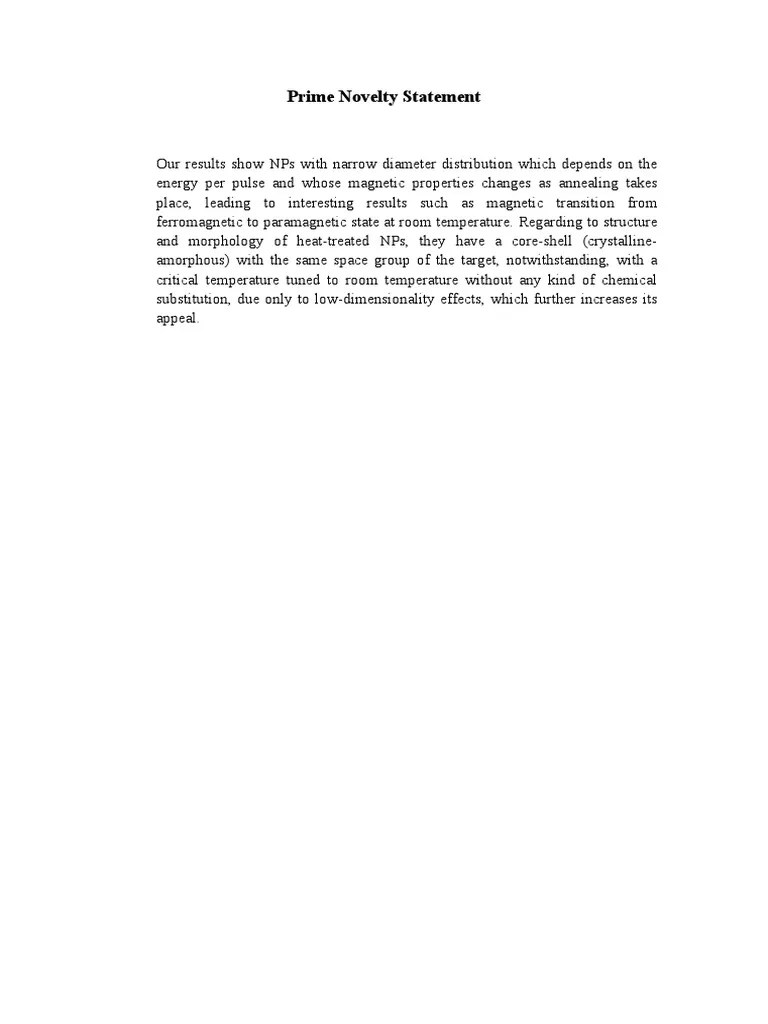Prime Novelty Statement PDF