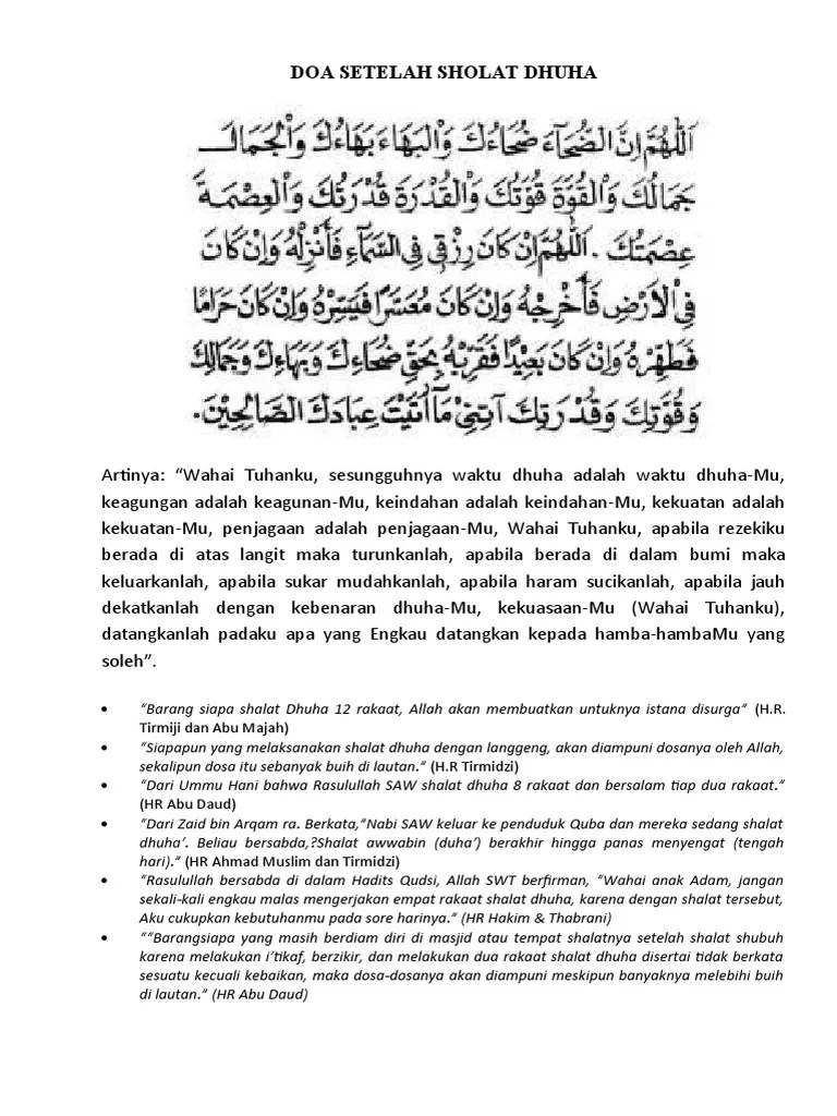 Doa Setelah Sholat Dhuha Muhammadiyah - Kumpulan DOA Harian Sehari-Hari