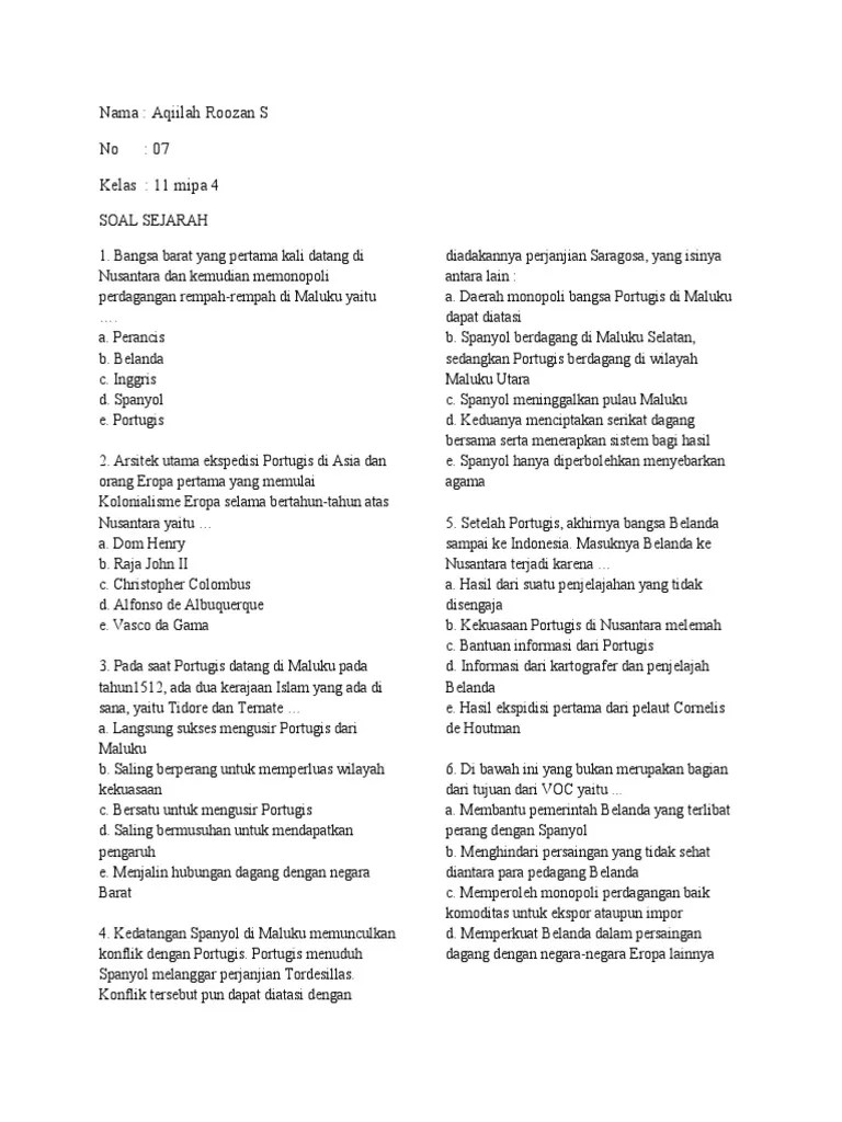 Nama: Aqiilah Roozan S No: 07 Kelas: 11 Mipa 4 | PDF