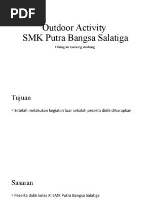 Outdoor Activity | PDF