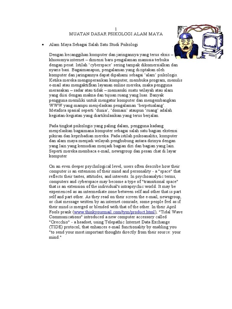 Alih Bahasa Psikologi Alam Maya