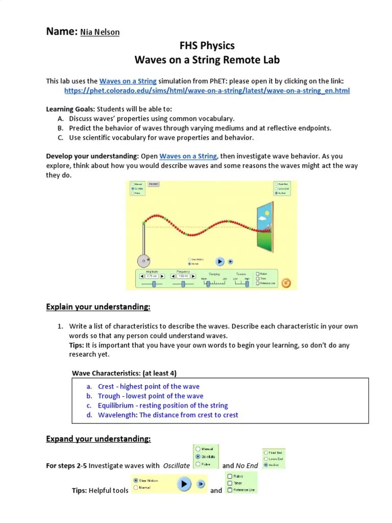 Does the angle of incidence equal the angle of reflection in this experiment? Phet Wave Simulation Lab Report Answers Name Bending Of Light Virtual Lab Go On Http Phet Colorado Edu Serio Hatand
