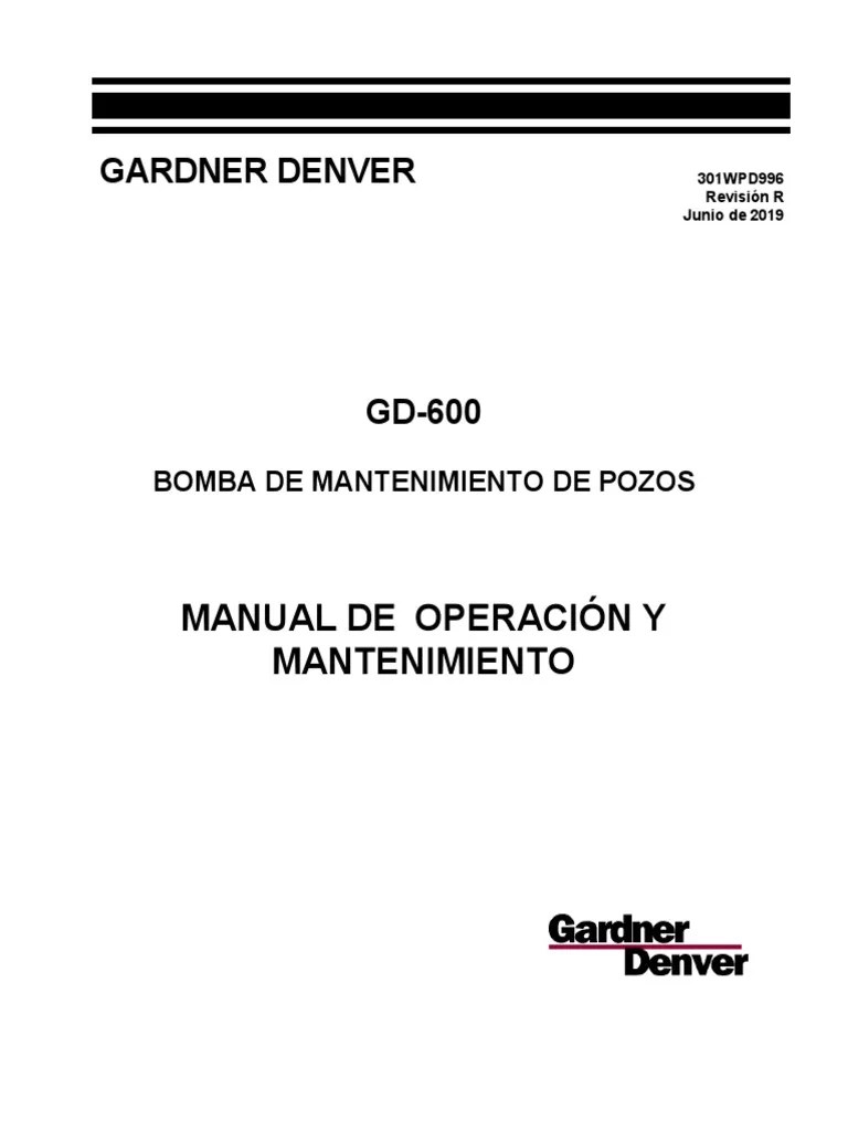GD-600 Operating and Service Manual 301WPD996 - R PDF | PDF | Bomba