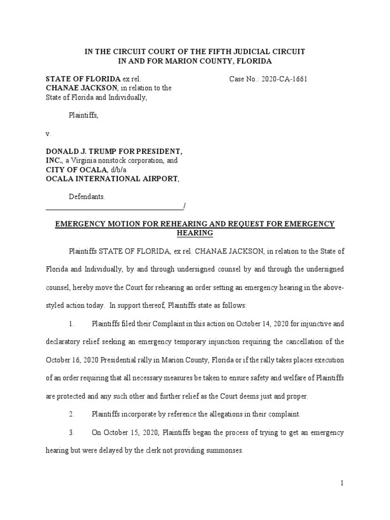 Motion For Rehearing and Hearing With Exhibits PDF PDF Virginia