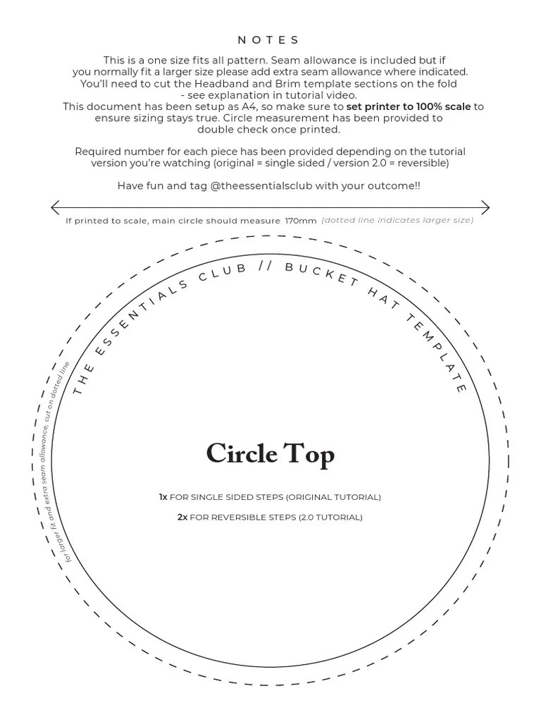 Essentials Club Bucket Hat Template PDF PDF Printing Graphic Design