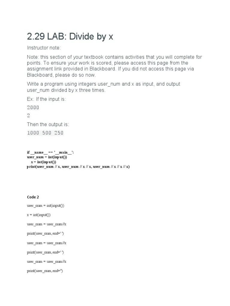 2.29 LAB Divide by X PDF