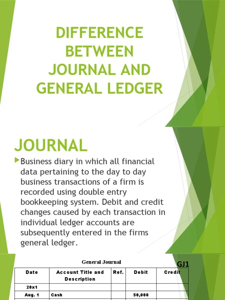 Difference Between Journal and General Ledger PDF